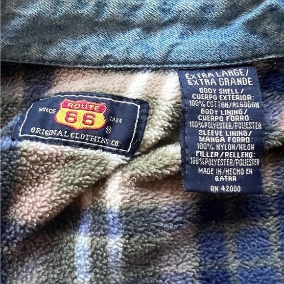 Mens Denim Route 66 Blanket Lined Jean Jacket - Picture 4 of 4